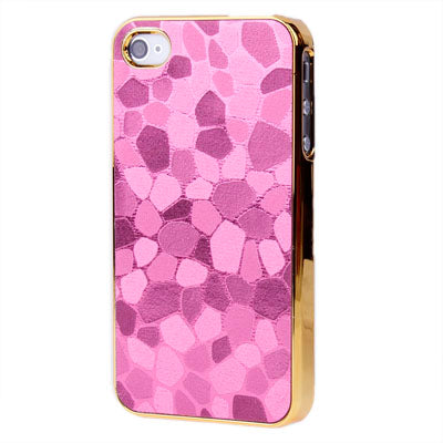 Gravel Style Plating Skinning Plastic Case for iPhone 4 & 4S