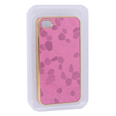 Gravel Style Plating Skinning Plastic Case for iPhone 4 & 4S