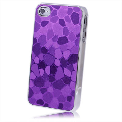 Gravel Style Plating Skinning Plastic Case for iPhone 4 & 4S