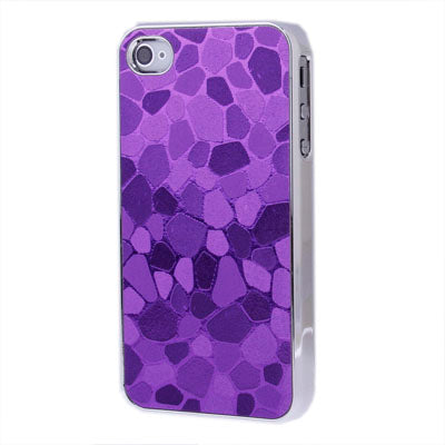 Gravel Style Plating Skinning Plastic Case for iPhone 4 & 4S