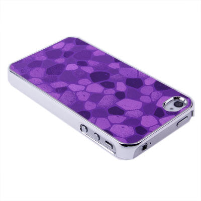 Gravel Style Plating Skinning Plastic Case for iPhone 4 & 4S