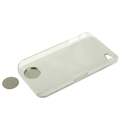 Hollow Heart Pattern LED Changed Sense Flash Light Effect Pasting Metal Plastic Case for iPhone 4 & 4S