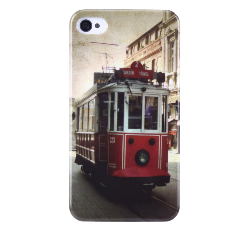 For iPhone 4 & 4S London Street Series Train Pattern Plastic Case