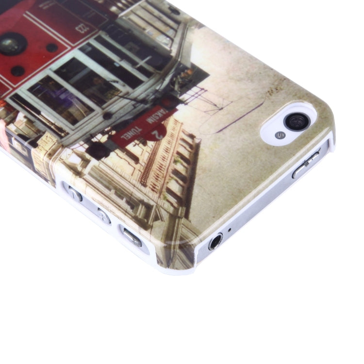 For iPhone 4 & 4S London Street Series Train Pattern Plastic Case