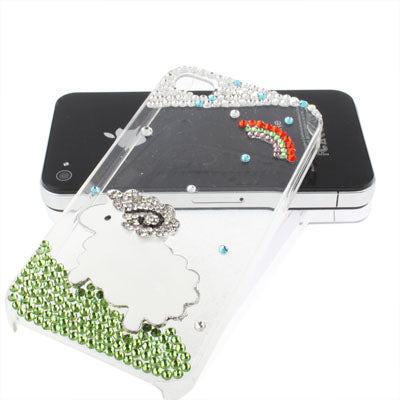 Little Lamb Style Handmade Diamond Encrusted Shell for iPhone 4 & 4S
