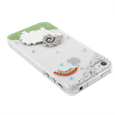 Little Lamb Style Handmade Diamond Encrusted Shell for iPhone 4 & 4S
