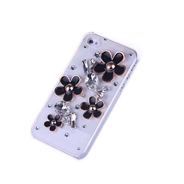 3D Flower Design Handmade Diamond Encrusted Crystal Case for iPhone 4 & 4S