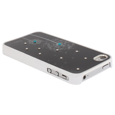 Dandelion Pattern Diamond Encrusted Plastic Hard Case for iPhone 4 & 4S