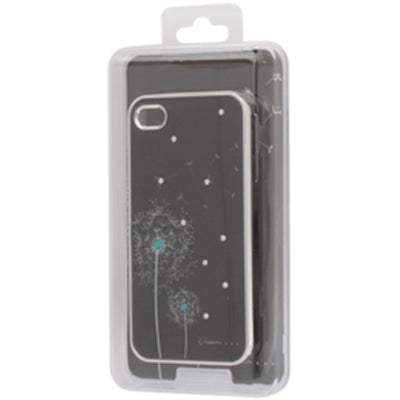 Dandelion Pattern Diamond Encrusted Plastic Hard Case for iPhone 4 & 4S