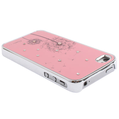 Dandelion Pattern Diamond Encrusted Plastic Hard Case for iPhone 4 & 4S