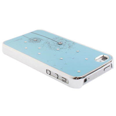 Dandelion Pattern Diamond Encrusted Plastic Hard Case for iPhone 4 & 4S