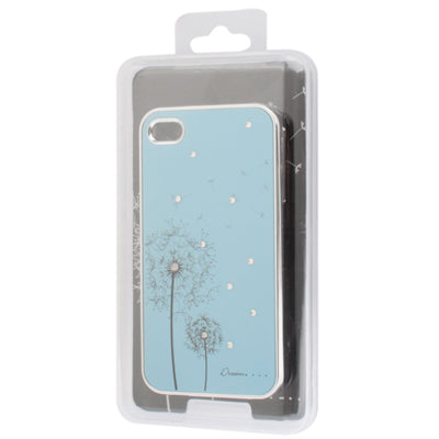 Dandelion Pattern Diamond Encrusted Plastic Hard Case for iPhone 4 & 4S