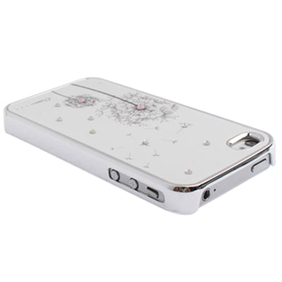 Dandelion Pattern Diamond Encrusted Plastic Hard Case for iPhone 4 & 4S
