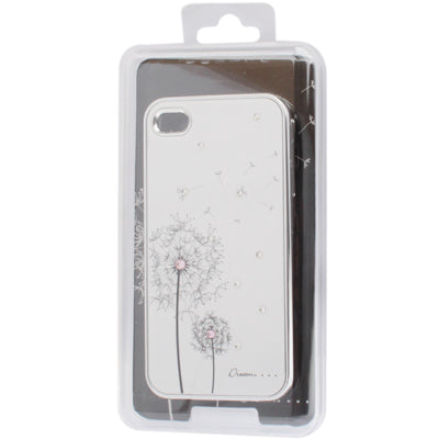 Dandelion Pattern Diamond Encrusted Plastic Hard Case for iPhone 4 & 4S