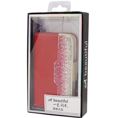 Diamond Encrusted Litchi Texture Horizontal Flip Leather Case with Credit Card Slots for iPhone 4 & 4S