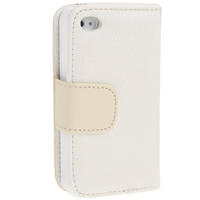 Diamond Encrusted Litchi Texture Horizontal Flip Leather Case with Credit Card Slots for iPhone 4 & 4S