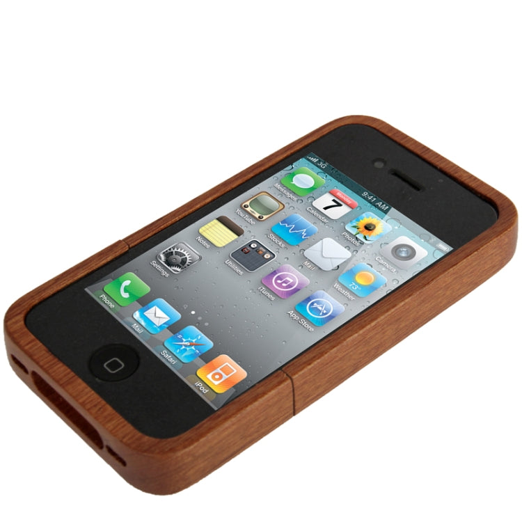 Red Wood Material Detachable Case for iPhone 4 & 4S