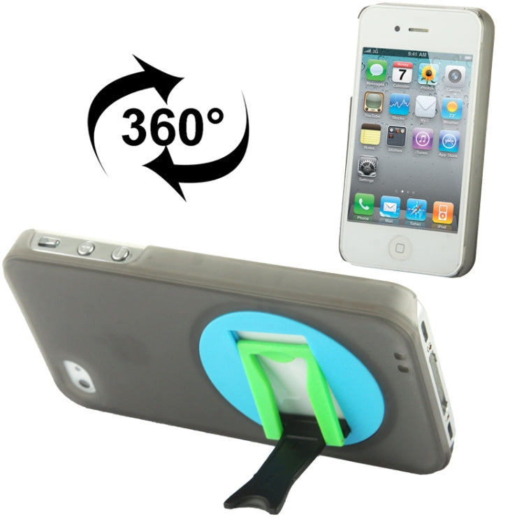 Translucent Frosted Plastic Case with 360 Degree Rotation Angle Adjustment Viewing Holder for iPhone 4 & 4S