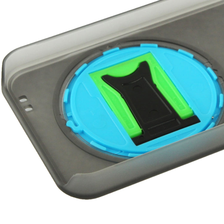 Translucent Frosted Plastic Case with 360 Degree Rotation Angle Adjustment Viewing Holder for iPhone 4 & 4S