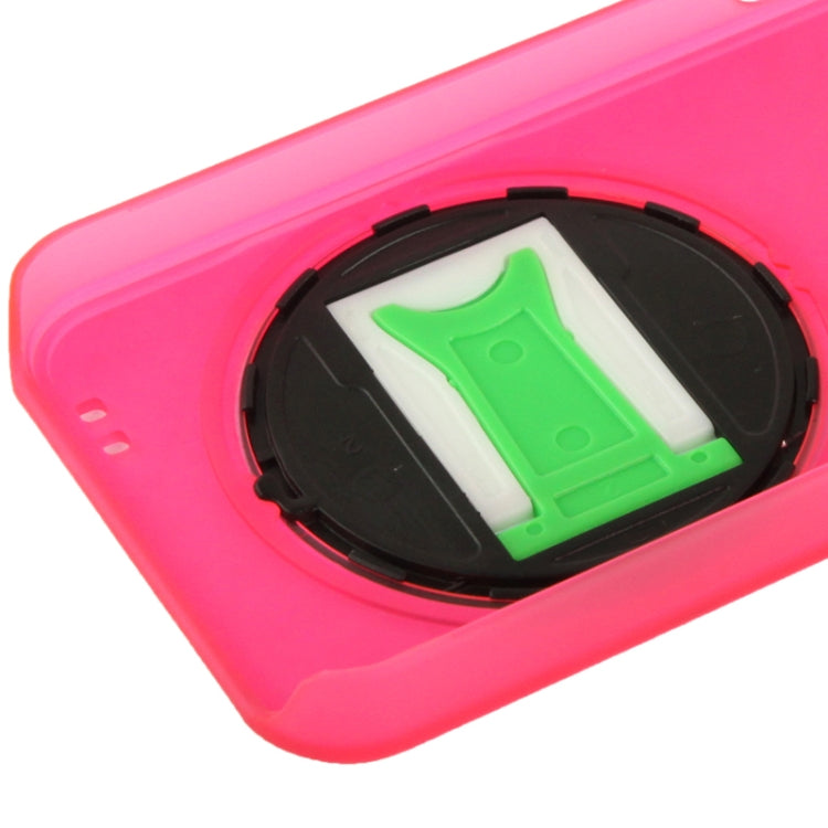 Translucent Frosted Plastic Case with 360 Degree Rotation Angle Adjustment Viewing Holder for iPhone 4 & 4S