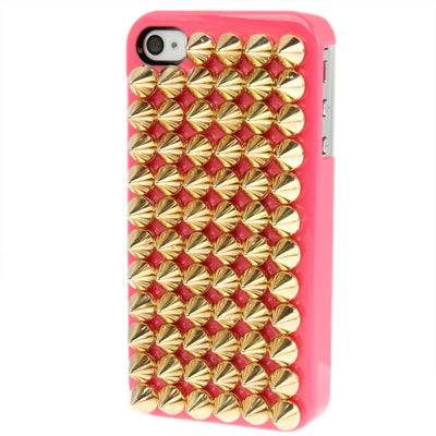 Golden Punk Pyramid Studded Design Studs Rivet Hard Back Case for iPhone 4 & 4S