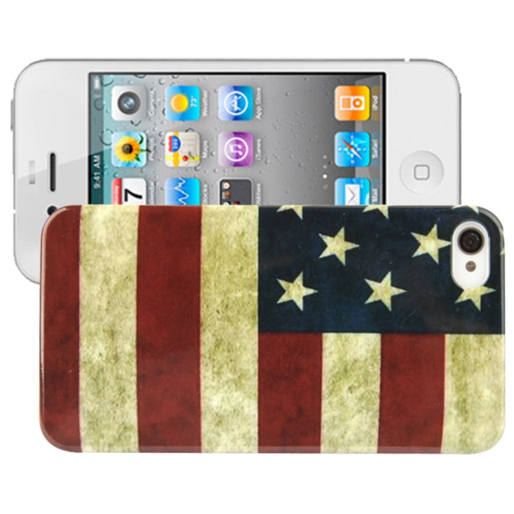 American Flag Pattern Plastic Case for iPhone 4 & 4S