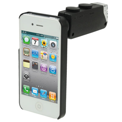 100X Zoom Digital Cell Phone Microscope Maginifier + Back Cover for iPhone 4 & 4S(Black)