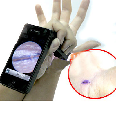 100X Zoom Digital Cell Phone Microscope Maginifier + Back Cover for iPhone 4 & 4S(Black)