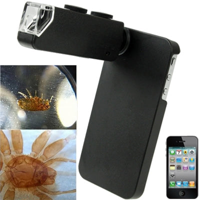 100X Zoom Digital Cell Phone Microscope Maginifier + Back Cover for iPhone 4 & 4S(Black)