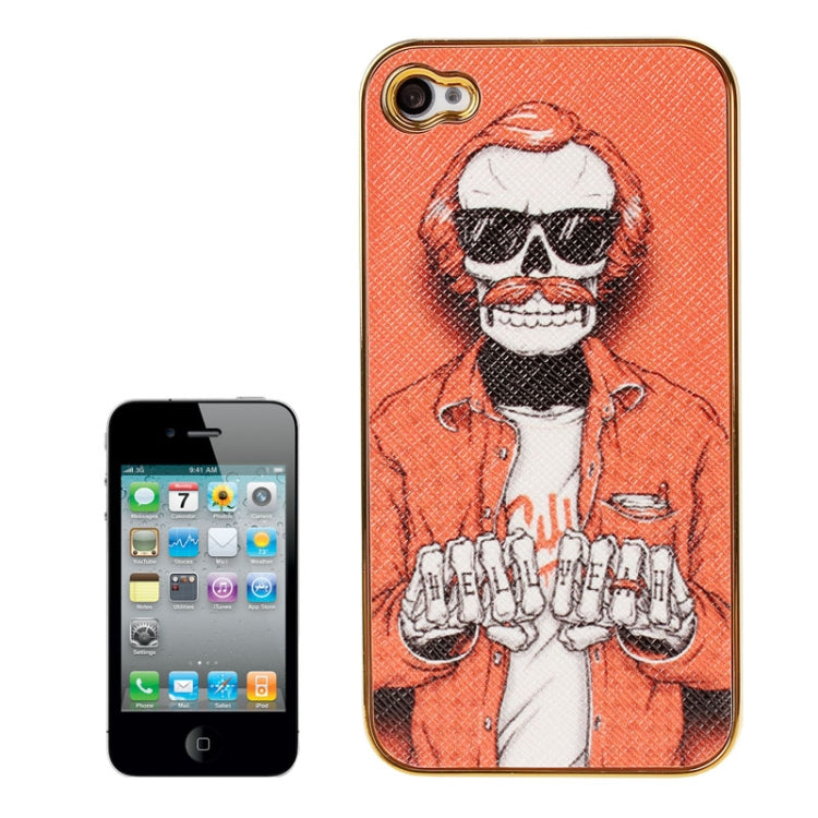 Skull Doctor Pattern Plating Pasting Skin Plastic Case for iPhone 4 & 4S