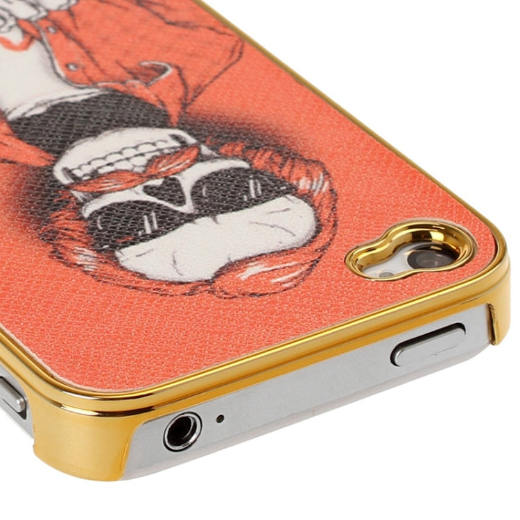 Skull Doctor Pattern Plating Pasting Skin Plastic Case for iPhone 4 & 4S
