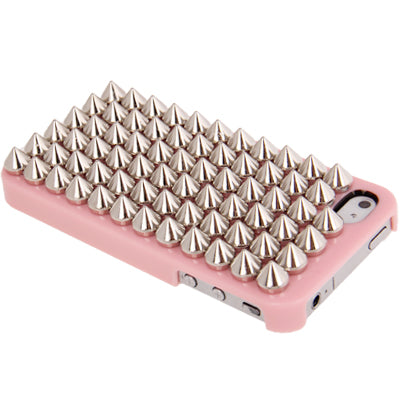 Silver Punk Pyramid Studded Style Studs Rivet Hard Back Case for iPhone 4 & 4S