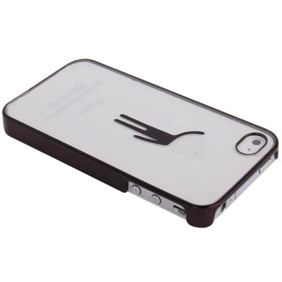 Man Pattern Ultra Thin Plating Border Transparent Plastic Case for iPhone 4 & 4S(Black)