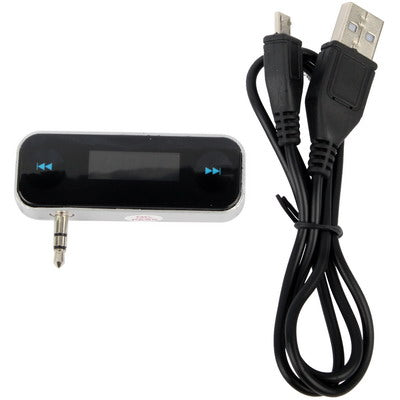 3.5mm In-car Wireless LCD Handsfree FM Transmitter , Built-in Rechargeable Battery for iPhone 4 & 4S / iPhone 5 / iPod Touch Nano / MP3 / Samsung / HTC / Nokia(Black)