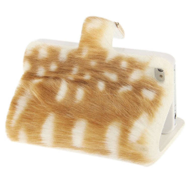 Spots Texture Diamond Encrusted Winter Warm Fur Leather Case with Credit Card Slot & Holder for iPhone 4 & 4S