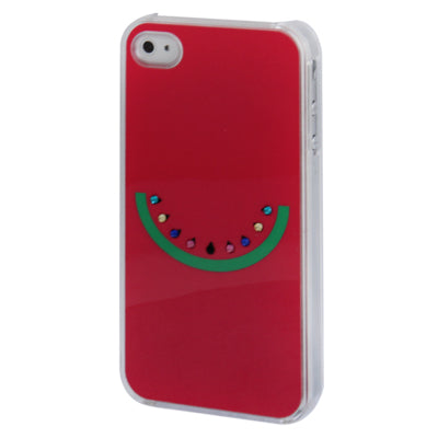 Smile Face Pattern Diamond Encrusted Plastic Case for iPhone 4 & 4S
