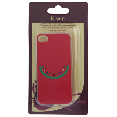 Smile Face Pattern Diamond Encrusted Plastic Case for iPhone 4 & 4S