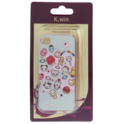 Dessert Pattern Diamond Encrusted Plastic Case for iPhone 4 & 4S