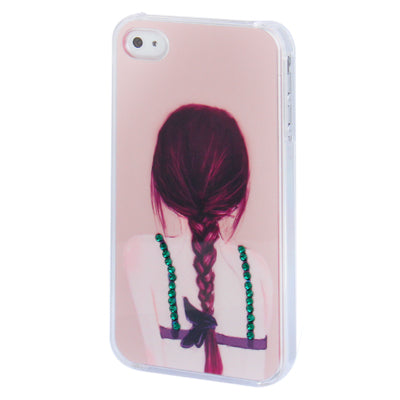 The sight of Girl back Pattern Diamond Encrusted Plastic Case for iPhone 4 & 4S