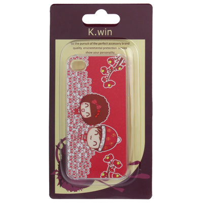 Happy New Year Pattern Diamond Encrusted Plastic Case for iPhone 4 & 4S