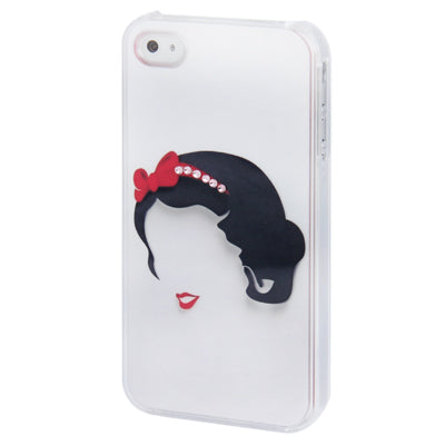Snow White Pattern Diamond Encrusted Plastic Case for iPhone 4 & 4S