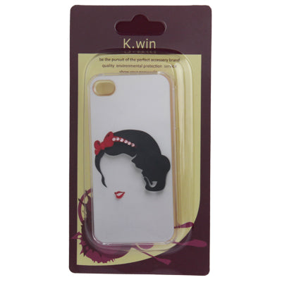 Snow White Pattern Diamond Encrusted Plastic Case for iPhone 4 & 4S