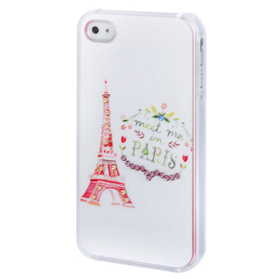 Eiffel Tower Colourful Pattern Diamond Encrusted Plastic Case for iPhone 4 & 4S