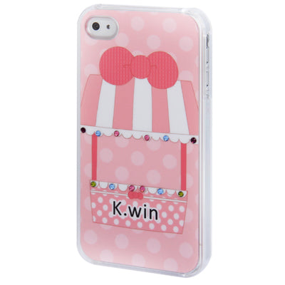 Dessert House Pattern Diamond Encrusted Plastic Case for iPhone 4 & 4S