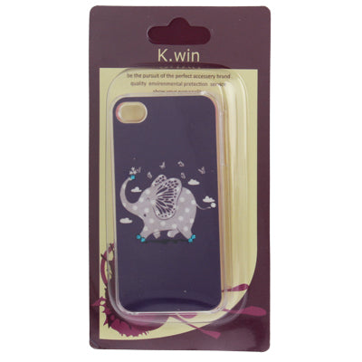 Running Elephant Pattern Diamond Encrusted Plastic Case for iPhone 4 & 4S