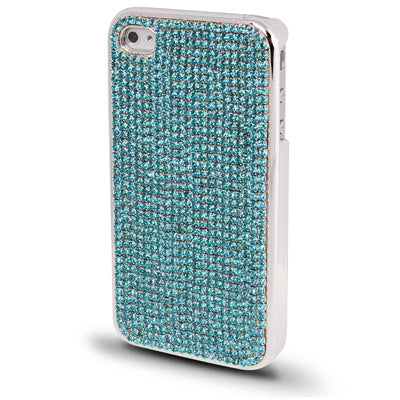 Pure Color Diamond Encrusted Plastic Case with Plating Border for iPhone 4 & 4S