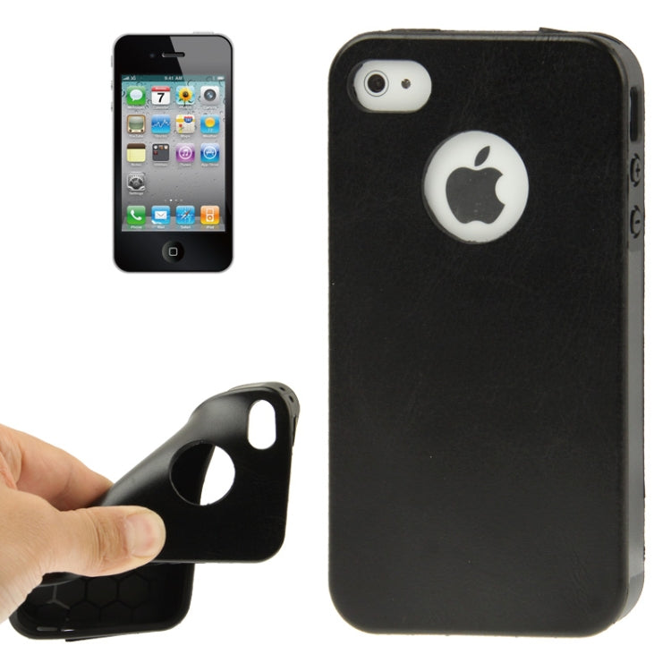 Crazy Horse Texture Paste Skin TPU Protective Case for iPhone 4 & 4S