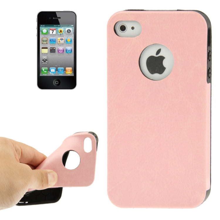 Crazy Horse Texture Paste Skin TPU Protective Case for iPhone 4 & 4S