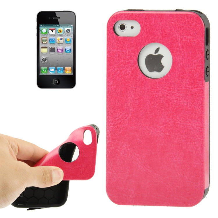 Crazy Horse Texture Paste Skin TPU Protective Case for iPhone 4 & 4S