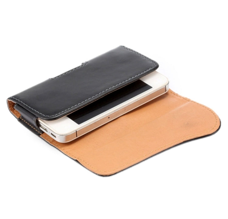 Crazy Horse Texture Vertical Flip Leather Case / Waist Bag and Arch Design with Back Splint for iPhone 4